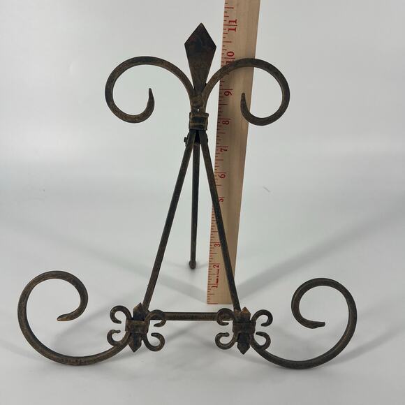 Wrought Iron Cookbook Stand Easel Burnished Gold EUC Swirl Design - Picture 6 of 8